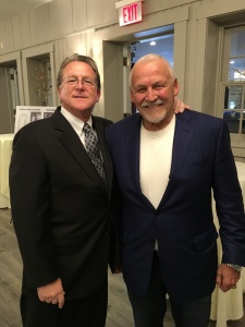 Gary Hendler with frequent "Clean And Sober" Guest Bernie Parent.